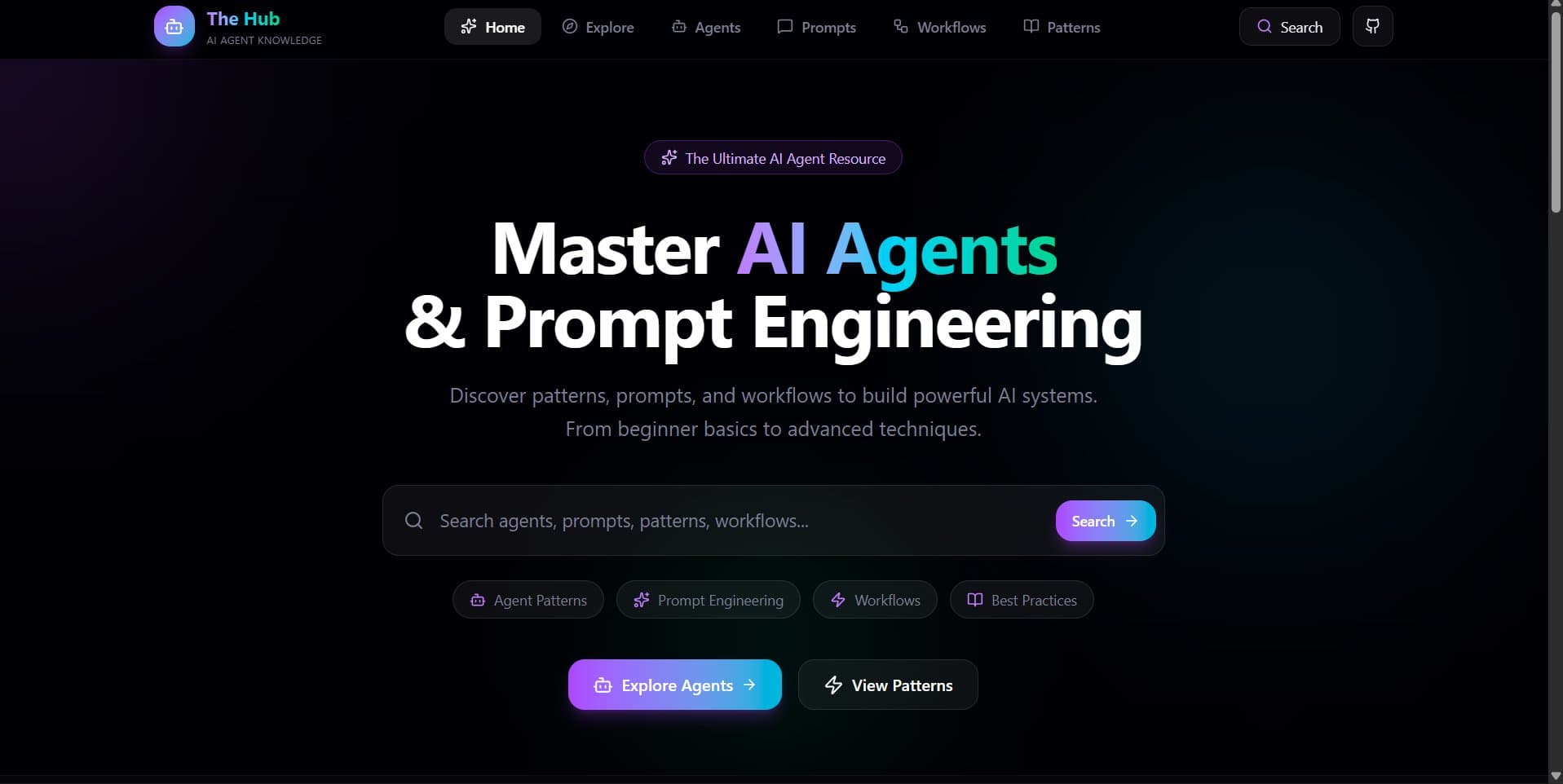 Meta Room hub landing page for AI agents and prompt engineering
